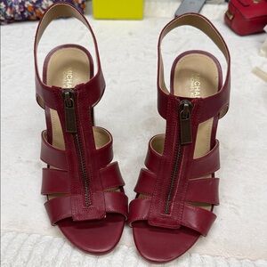 Michael Kors Burgundy Leather Sandals. New size 7